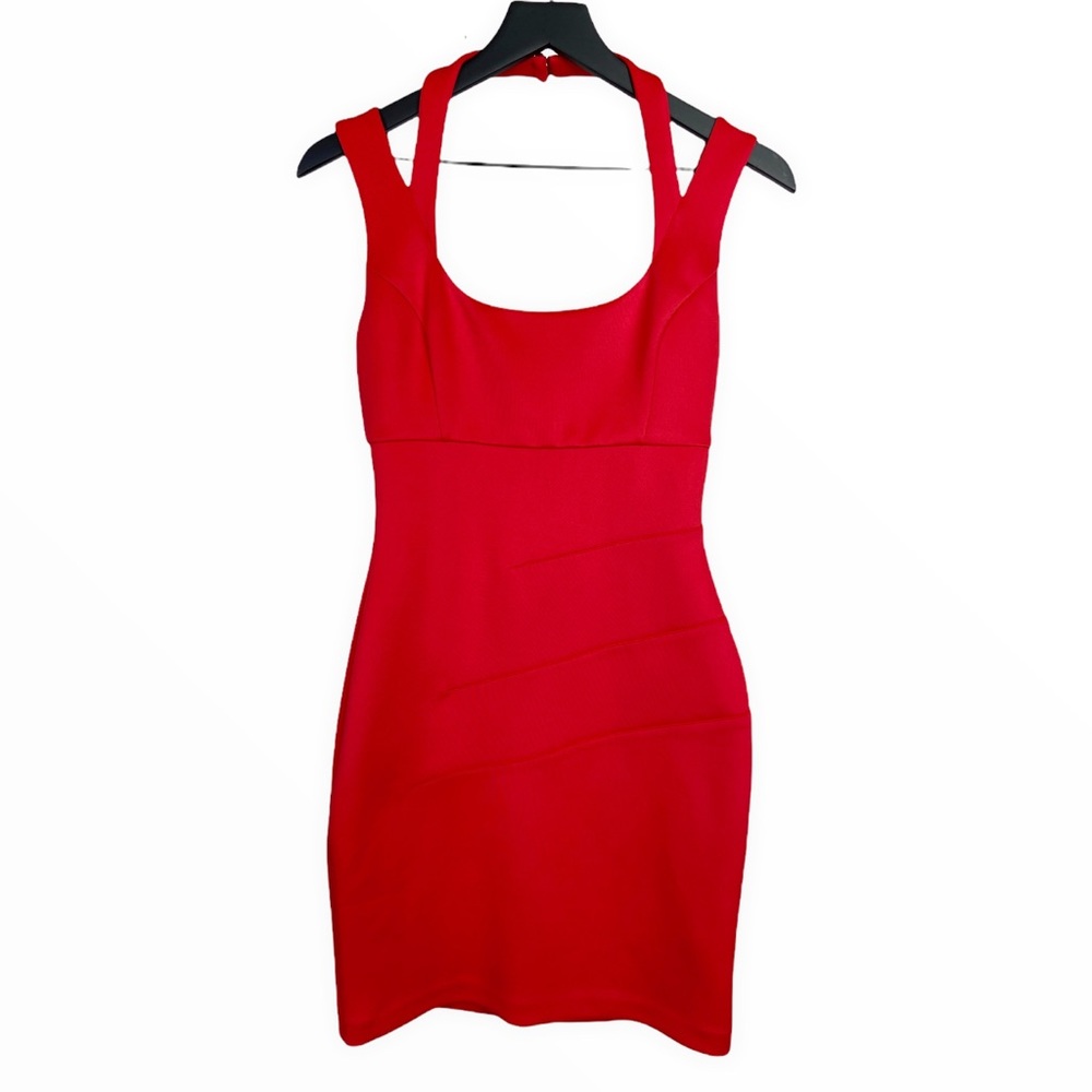 Guess Scuba Cutout Bodycon Mini Dress Red Party Dress